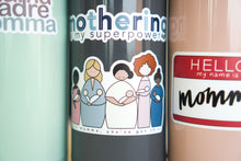 Load image into Gallery viewer, mother, momma, mom vinyl stickers on water bottles
